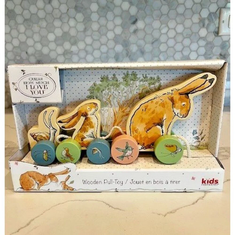 Guess How Much I Love You Wood Bunny Pull Toy Gift for Babies & Toddlers NIB